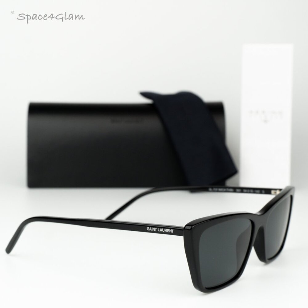 Saint Laurent Men Sunglasses Black Cat Eye SL737 MICA THIN 001 BRAND NEW - Picture 5 of 14